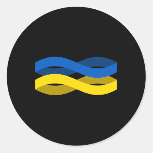 Ukrainian Flag Ribbon Support Ukraine Classic Round Sticker