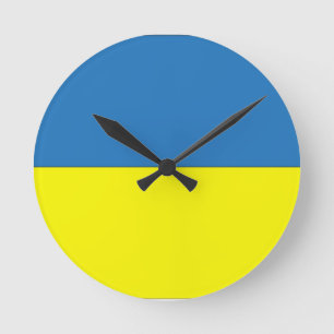Ukrainian Flag Round Clock