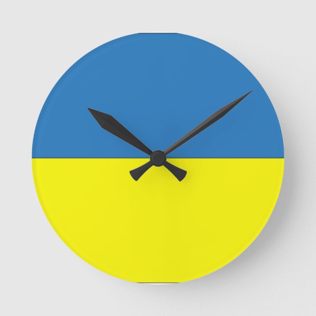 Ukrainian Flag Round Clock (Front)