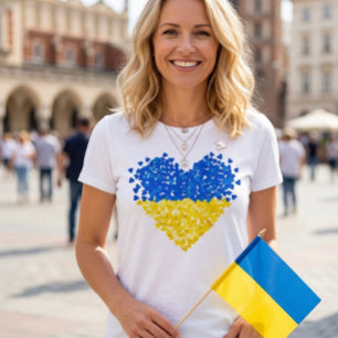 Ukrainian flag. Sending Love to Ukraine. Support. T-Shirt
