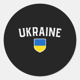 Ukrainian Flag Shield Clic Sporting Bydge Style Classic Round Sticker