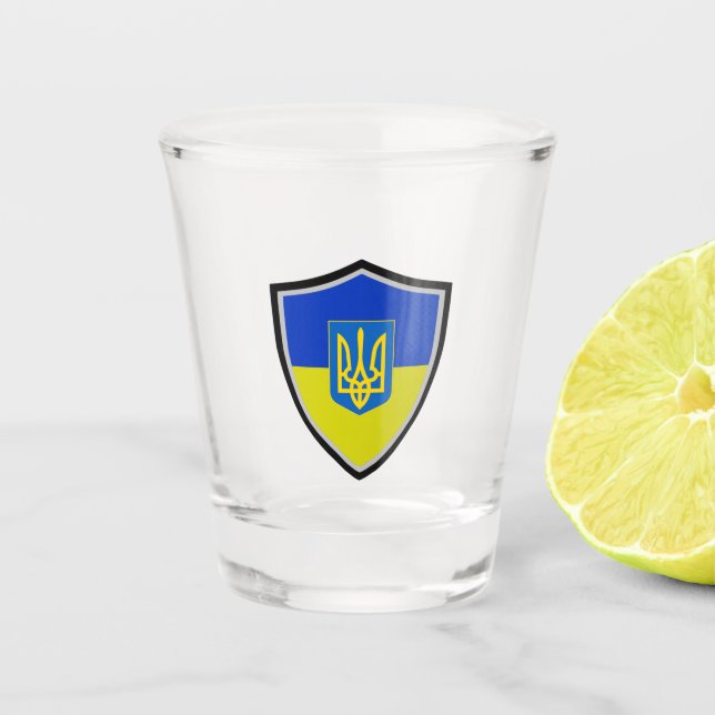 Ukrainian flag shot glass (Front)