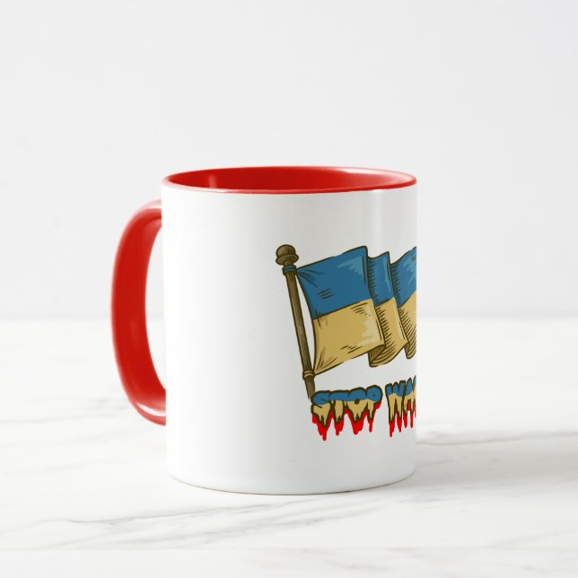 Ukrainian Flag: Stop the War  Mug (Front Left)