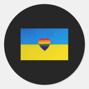 Ukrainian Flag Support I Stand With Ukraine  Classic Round Sticker