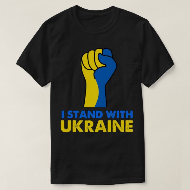 Ukrainian Flag Support I stand with Ukraine  T-Shirt (Design Front)