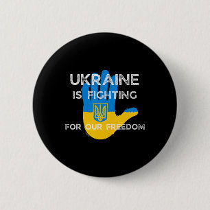 Ukrainian Flag Supporting Design Ukraine Fight For 6 Cm Round Badge