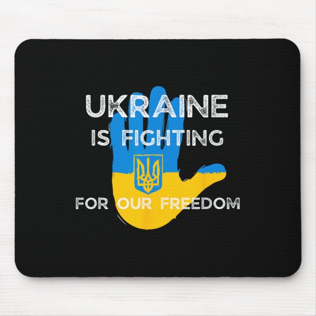 Ukrainian Flag Supporting Design Ukraine Fight For Mouse Mat (Front)
