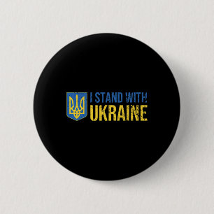 Ukrainian Flag Supporting Ukraine I Stand With Ukr 6 Cm Round Badge