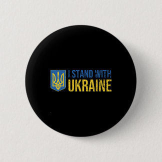 Ukrainian Flag Supporting Ukraine I Stand With Ukr 6 Cm Round Badge