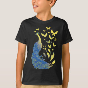Ukrainian Flag Symbol Pea Bird Butterflies T-Shirt