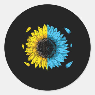 Ukrainian Flag Symbol Tryzub Love Support Ukraine Classic Round Sticker