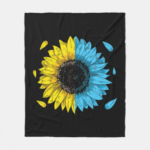 Ukrainian Flag Symbol Tryzub Love Support Ukraine  Fleece Blanket