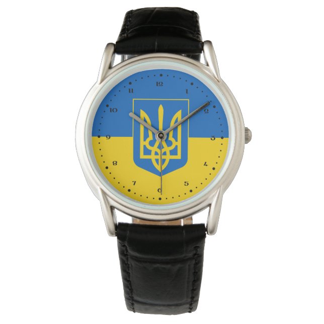 Ukrainian flag the with coat of arms watch (Front)