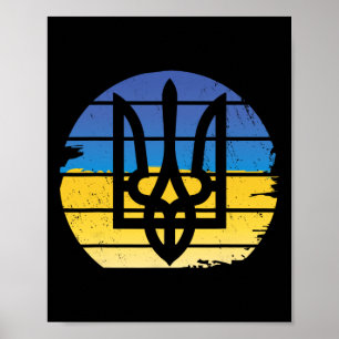 Ukrainian Flag Trident Shirt Pro Ukraine Military  Poster