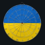 Ukrainian Flag (Ukraine) Dartboard<br><div class="desc">This design features the national flag of Ukraine, which is a country in Eastern Europe. Ukraine borders Russia to the east and north-east; Belarus to the north; Poland, Slovakia and Hungary to the west; and Romania, Moldova and the Black Sea to the south. Ukraine is the second largest country in...</div>