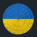 Ukrainian Flag (Ukraine) Dartboard<br><div class="desc">This design features the national flag of Ukraine, which is a country in Eastern Europe. Ukraine borders Russia to the east and north-east; Belarus to the north; Poland, Slovakia and Hungary to the west; and Romania, Moldova and the Black Sea to the south. Ukraine is the second largest country in...</div>