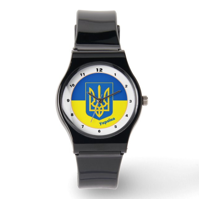 Ukrainian Flag & Ukraine fashion / Tryzub Watch (Front)