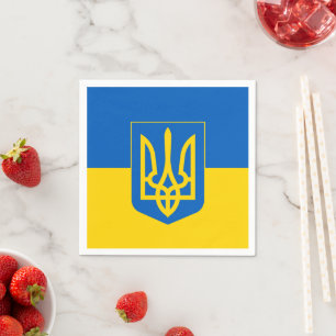 Ukrainian Flag & Ukraine - party, birthday /sports Napkin