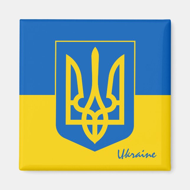 Ukrainian flag & Ukraine travel, holiday /sports Magnet (Front)
