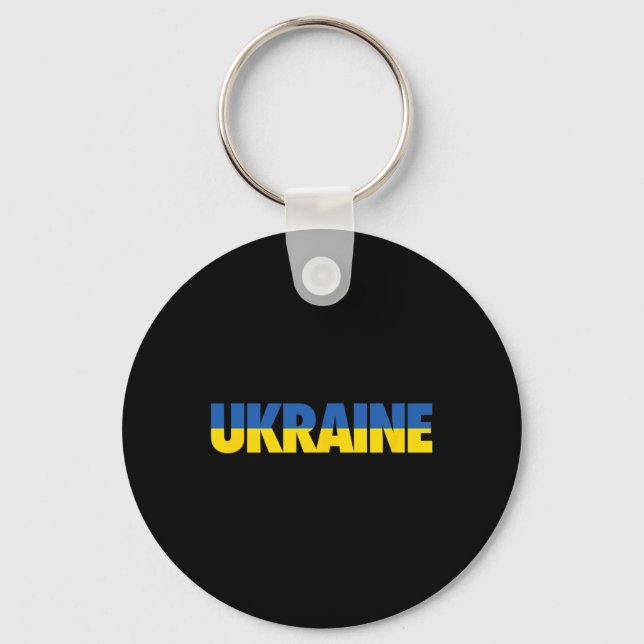 Ukrainian Flag Vintage Heritage 4  Key Ring (Front)