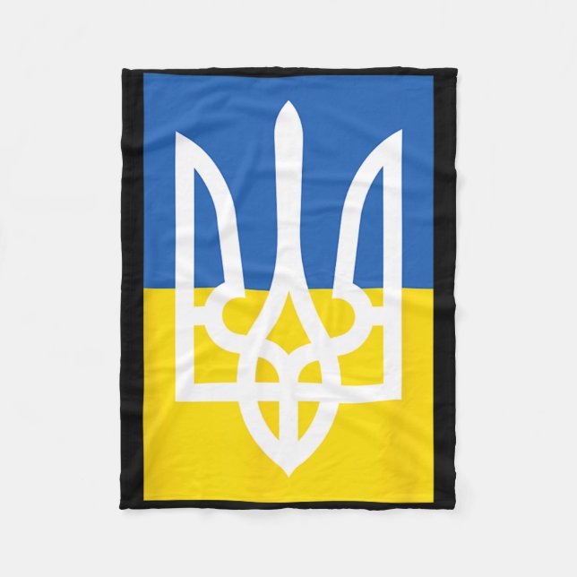 Ukrainian Flag Vintage Heritage  Fleece Blanket (Front)