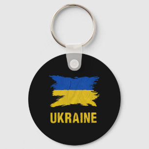 Ukrainian Flag Vintage Ukraine Flag 3 Key Ring