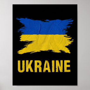 Ukrainian Flag Vintage Ukraine Flag 3 Poster