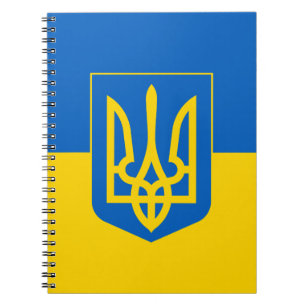 Ukrainian flag with coat of arms notebook