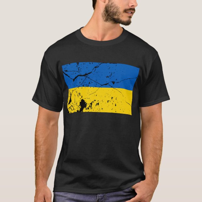 Ukrainian flag with cracks T-Shirt (Front)