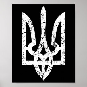 Ukrainian Flag With Crest Ukraine Poster
