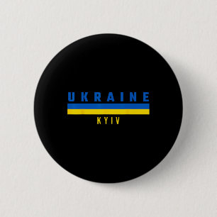 Ukrainian Flag With Text Ukraine- Kyiv In Capital 6 Cm Round Badge