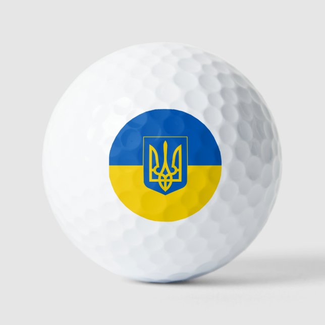 Ukrainian flag with the coat of arms golf balls (Front)