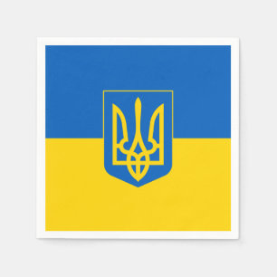 Ukrainian flag with the coat of arms napkin