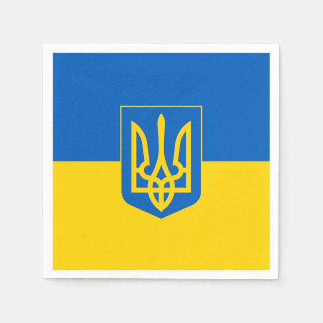 Ukrainian flag with the coat of arms napkin (Front)