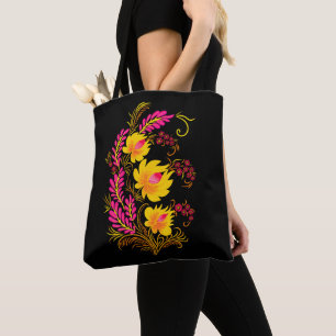 Ukrainian Floral Folk Art Tote Bag