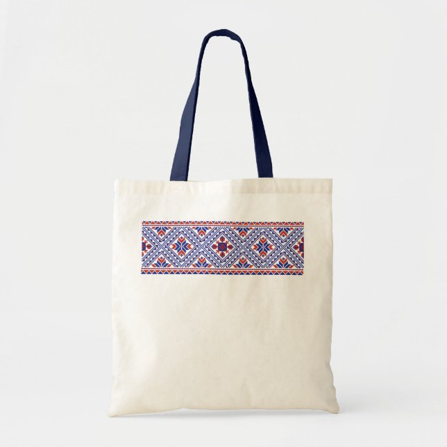 Ukrainian floral national pattern tote bag (Front)