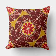 Ukrainian Floral Pattern Throw Pillow