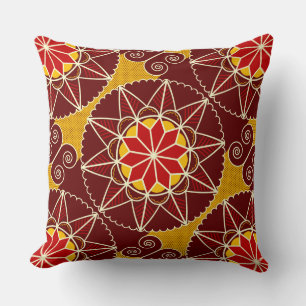 Ukrainian Floral Pattern Throw Pillow