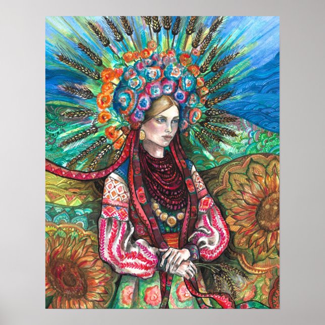 Ukrainian Flower Crown Poster (Front)