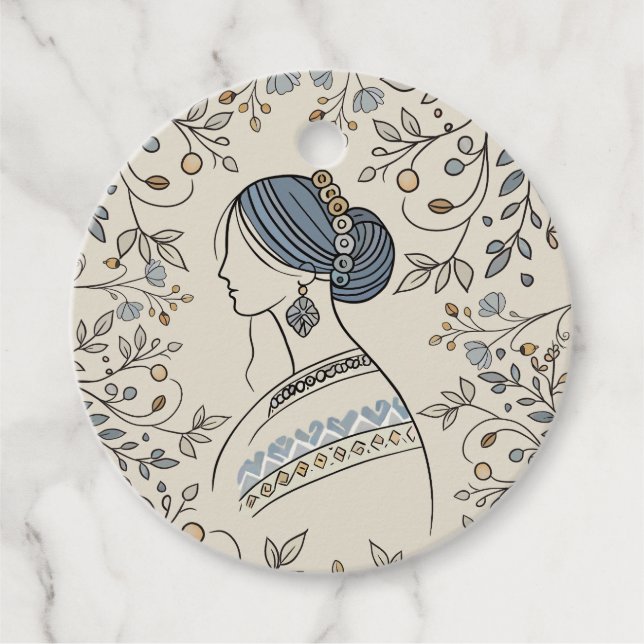 Ukrainian Folk Art Favor Tag (Front)