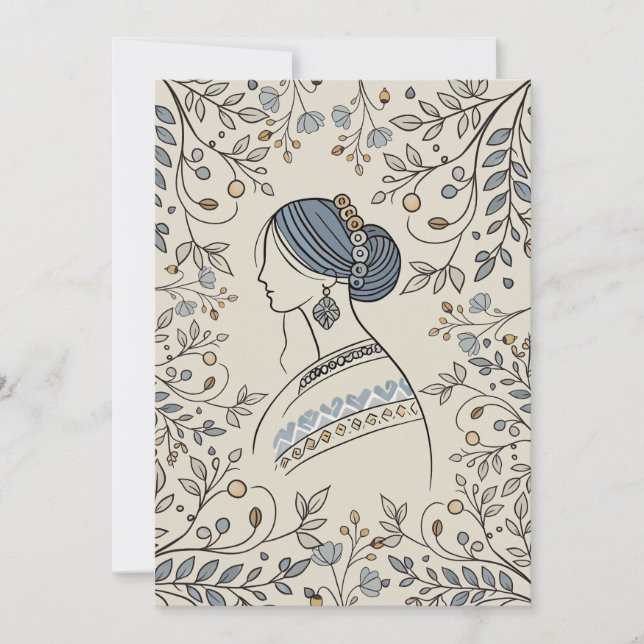 Ukrainian Folk Art Holiday Card – Floral Design (Front)