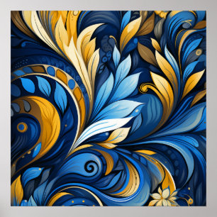 Ukrainian folk art motifs poster