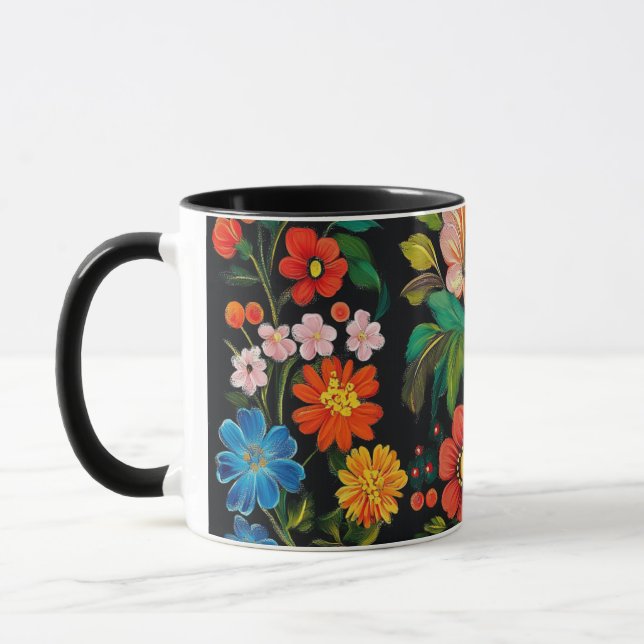 Ukrainian folk art pattern  mug (Left)