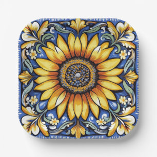 Ukrainian folk art pattern paper plate
