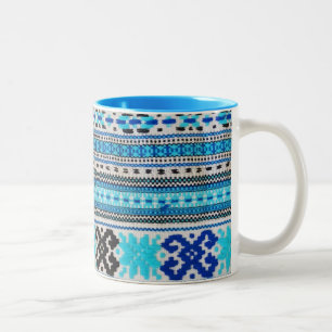 Ukrainian Folk Design Two-Tone Coffee Mug