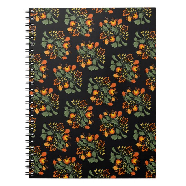 Ukrainian folk floral pattern. Ukraine Notebook (Front)