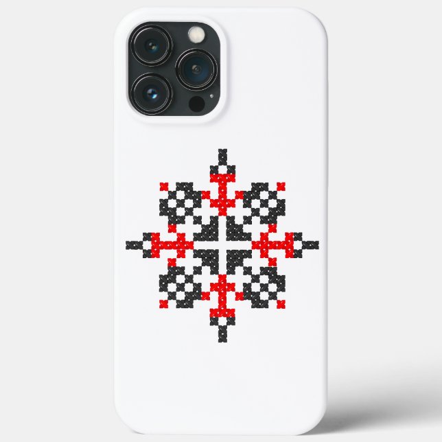 Ukrainian folk pattern in black and red. Ukraine Case-Mate iPhone Case (Back)