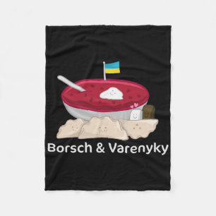 Ukrainian Food Borsch And Varenyky Ukraine  Fleece Blanket