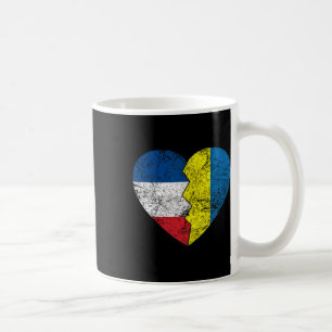 Ukrainian French Flags Heart France Ukraine Roots  Coffee Mug