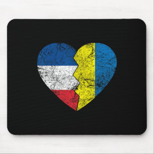 Ukrainian French Flags Heart France Ukraine Roots Mouse Mat